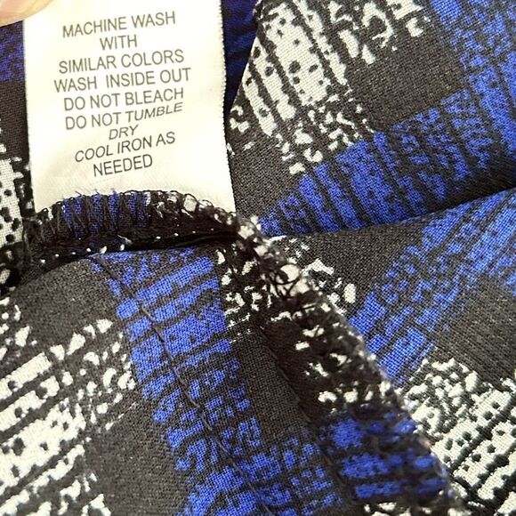 Antilia Femme Blouse - Midnight Blue Tunic Plaid Graphic Pattern - Picture 5 of 9